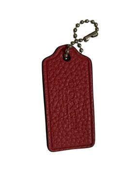 Coach Pebbled Leather dark pink Key Tag